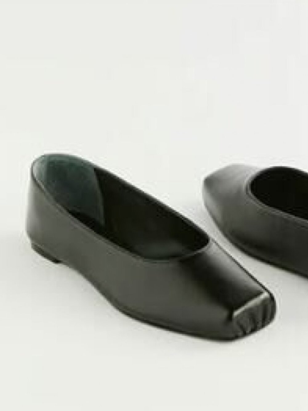Black Reformation Mikayla Leather Square Toe Ballet Flat Size 10